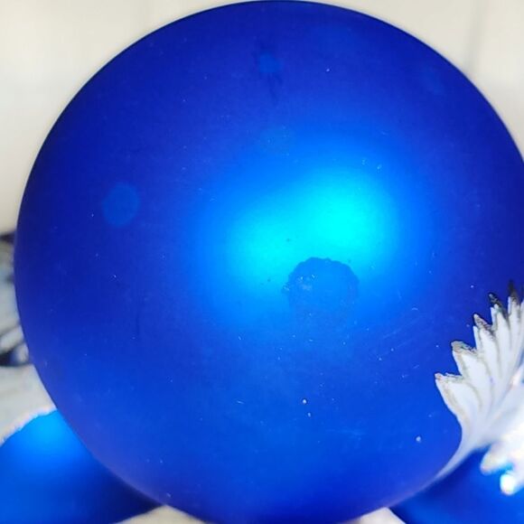 Vintage Christmas By Krebs Holiday Time 4pc Blue Peace Dove Glass Ball Ornaments - Picture 13 of 13